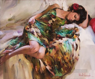 Mujer Painting - Con vestido gitano MIG Impresionista